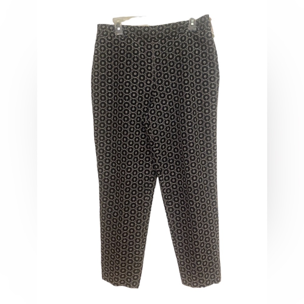 Talbots pants, Size 12, Black with White embroidery. NWT